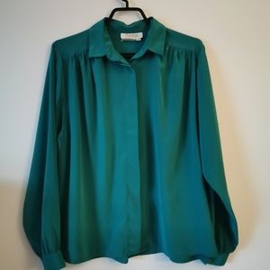 Emerald flowy shirt